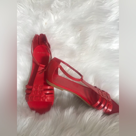 Cole HAAN leather sandals in 🍎 red size :7B - Picture 3 of 12